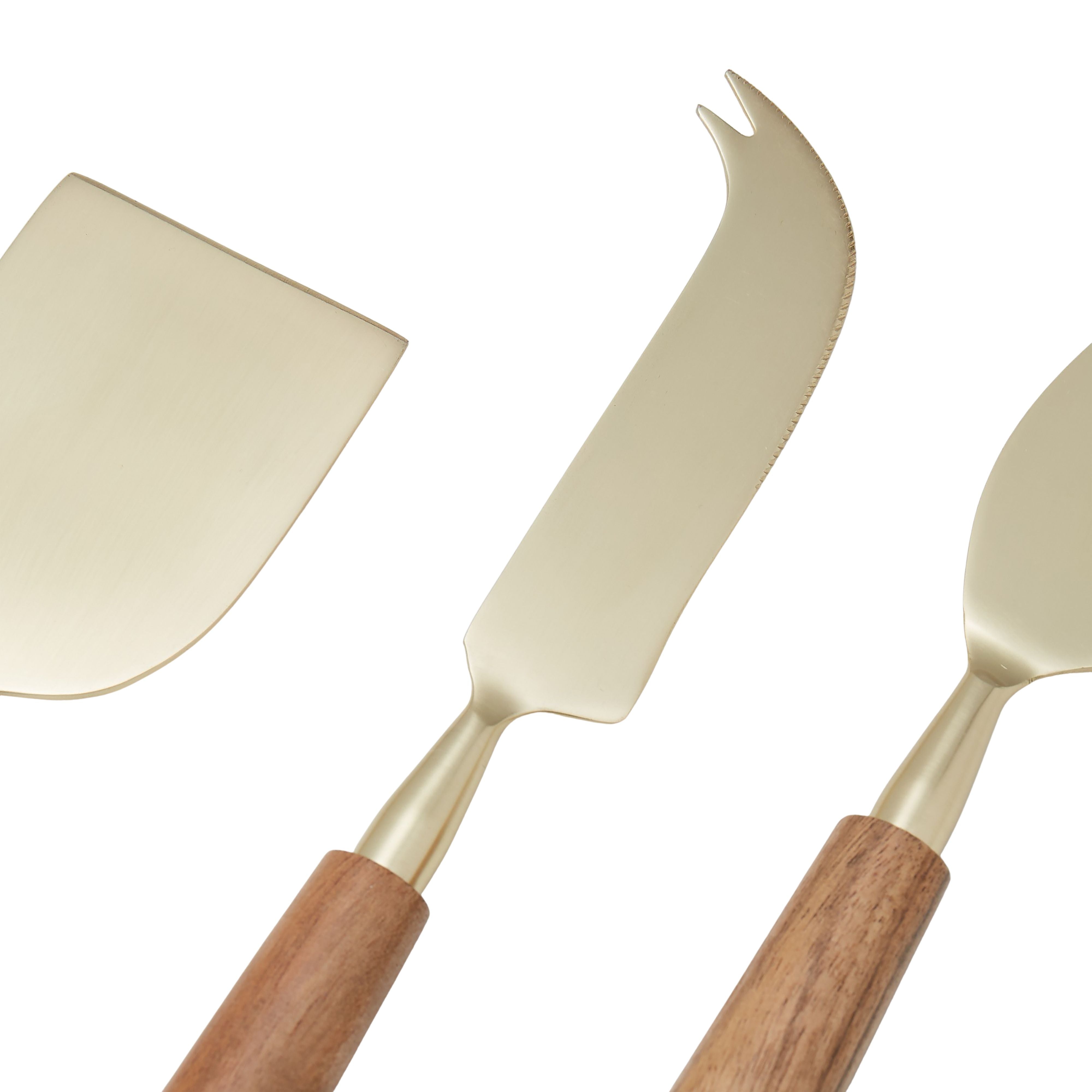 Acacia Gold Cheese Knife Trio