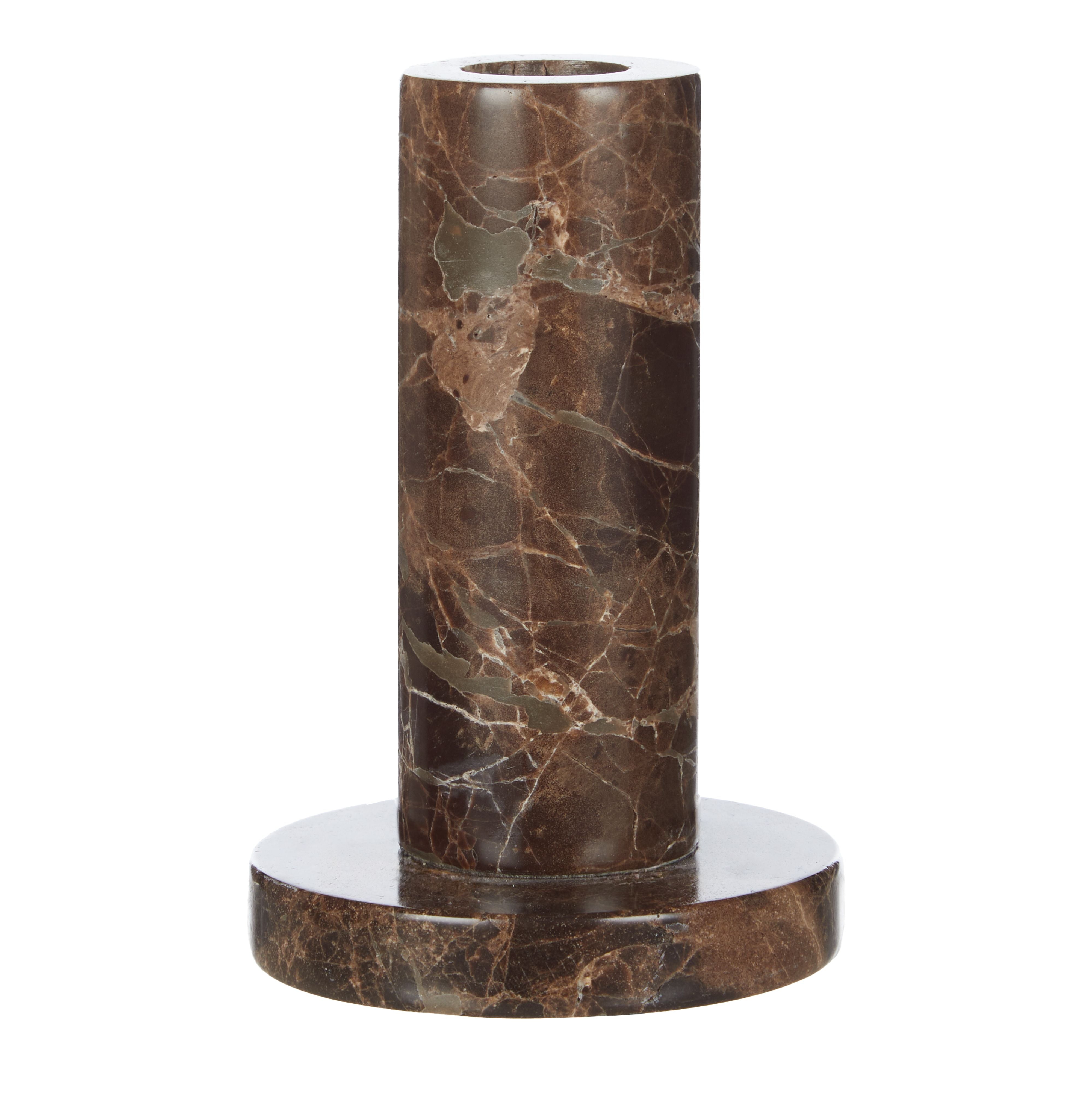 Albert Brown Marble Candle Holder