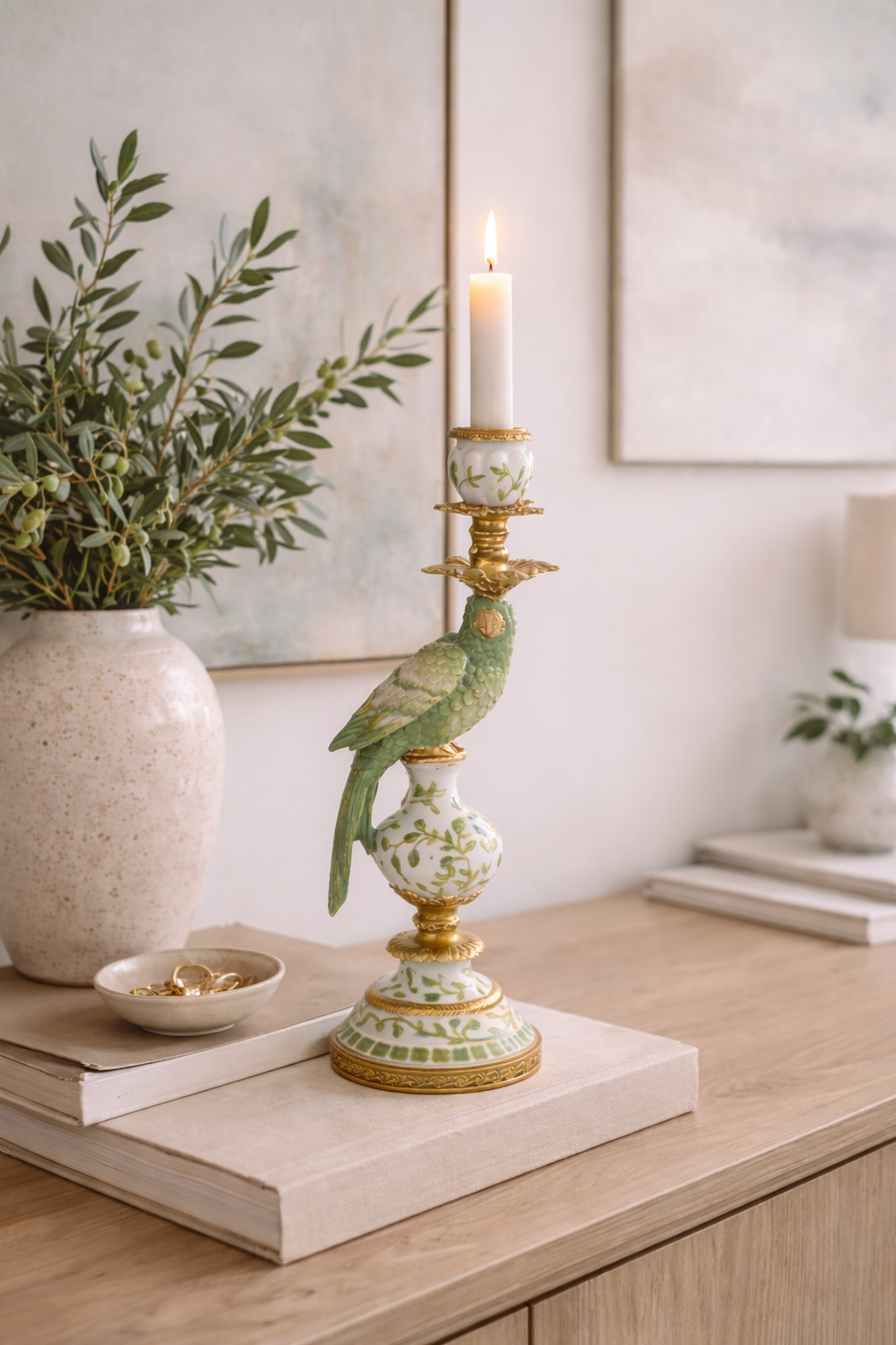 Paloma Parrot Candle Holder