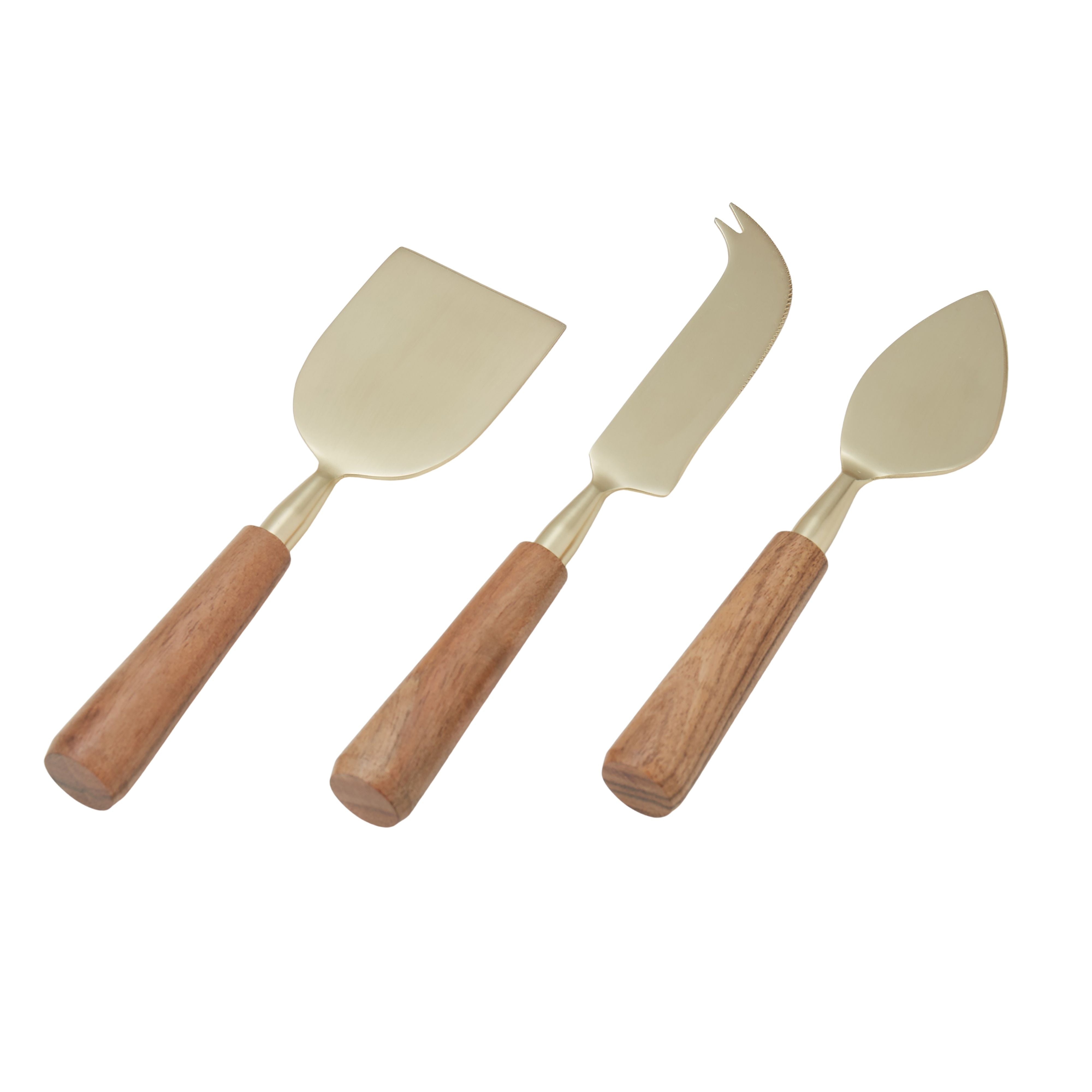 Acacia Gold Cheese Knife Trio