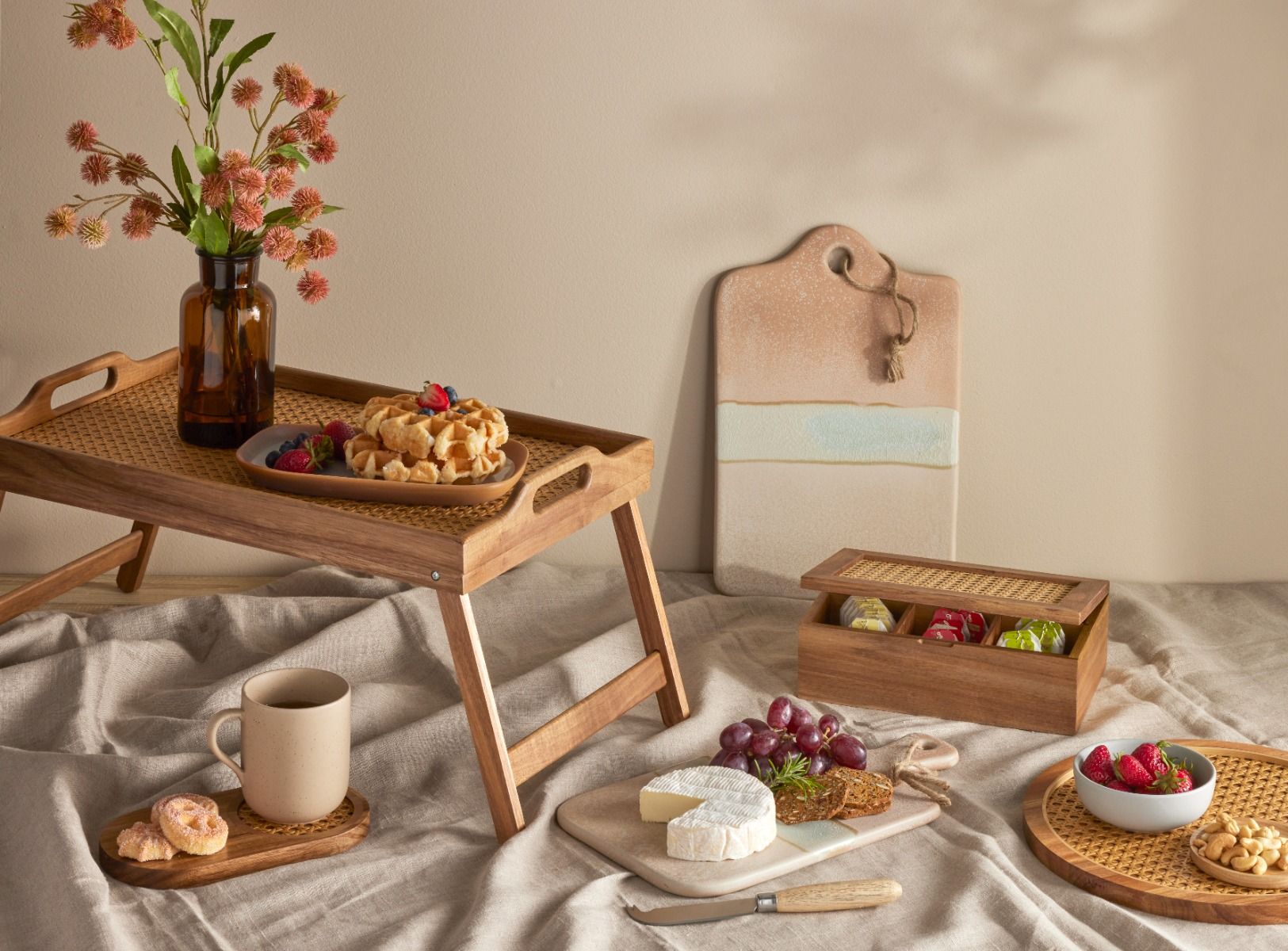 Acacia Gold Cheese Knife Trio