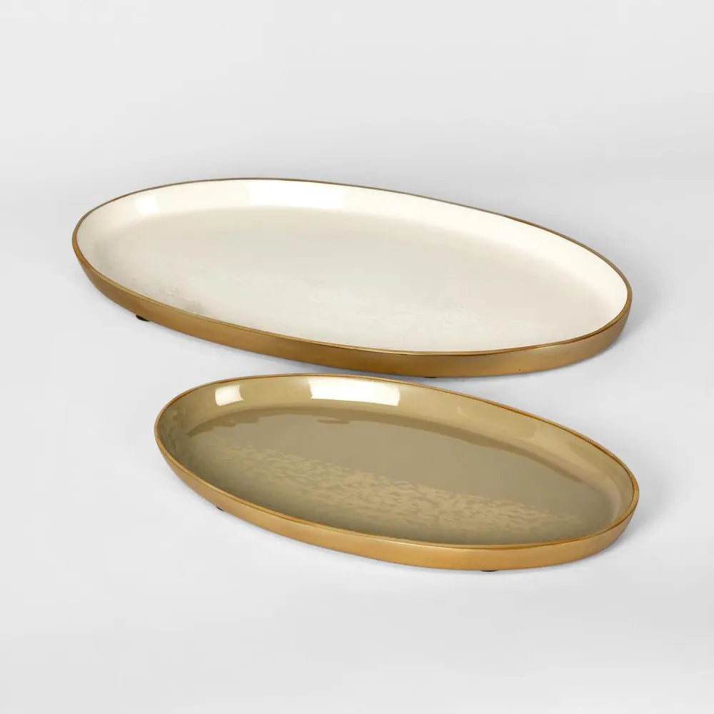 The Atelier Oval Platter – Beige Gloss (Small)